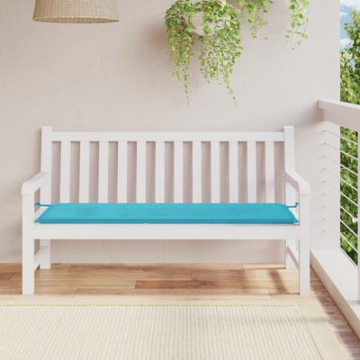 vidaXL Възглавница за градинска пейка тюркоаз 150x50x3 см текстил (361163)