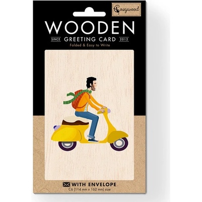 Drevené blahoželanie Motorka Cozywood