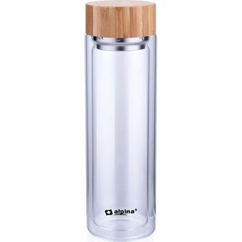 Alpina Skleněná láhev termoska borosilikátové sklo 450 ml