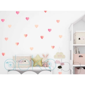 Image 1 of Watercolor сърца в нежно розово - комплект (1597)