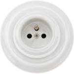 Reblig - Порцеланов ретро контакт за домашна употреба с рамка 250V/16A бял (RG0169)