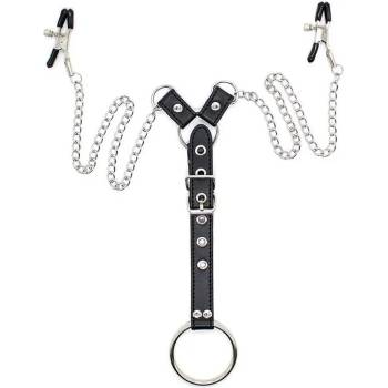 Image 1 of OhMama Fetish Nipple Clamps Cock Ring Set