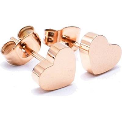 Šperky eshop třpytivé srdíčkové náušnice z oceli velký žlutooranžový zirkon SP40.03