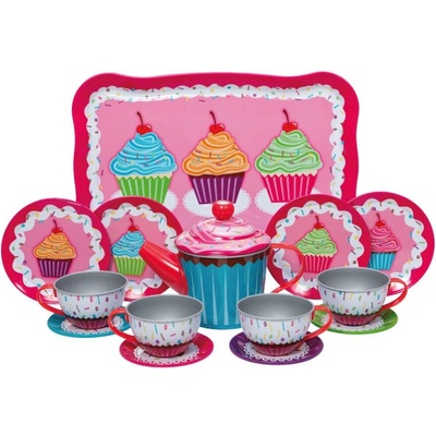 Bigjigs Toys Детски чаен сервиз - Cupcake, 15 части, метален (SYCPTS)