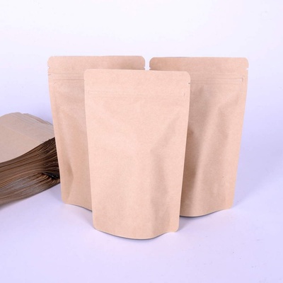 Екстрапак 100 бр, 11 х 18, 5 см, стоящи хартиени крафт пакети с цип Zip Lock