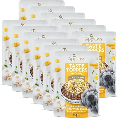 Applaws Капсула Applaws Dog Taste Toppers in Gravy пиле, боб, тиква и грах 12 x 85 г