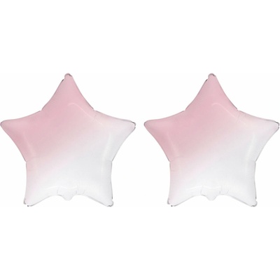 FLEXMETAL Balón fóliový hviezda, ombré ružovo-biela, 48 cm