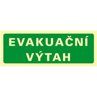 Fotoluminiscenční značka - Evakuační výtah, fólie 21 x 7 cm