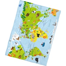 TipTrade Detská deka Mapa zvierat