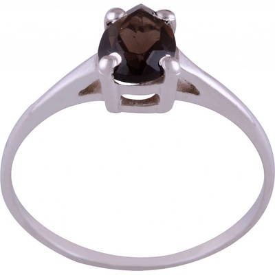 Meucci Stříbrný prsten s přírodním hnědým topazem ve tvaru kapky SDR088
