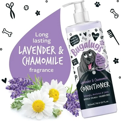 Bugalugs Lavender & Chamomile Dog Conditioner Успокояващ Балсам за кучета с Лавандула и Лайка 500ml