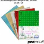 Penword ADHESIVE CARDBOARD HEART HOLOGRAM MIXCOLOR 21X29, 7 a5 Penword FAIR