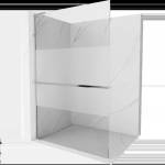 Mexen Kioto+ L душ екран с рафт Walk-in 70 x 200 cm, прозрачно/мраз, хром - 800-070-123-01-35 (800-070-123-01-35)