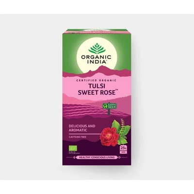 Organic India Tulsi Sladká růže Tea 25 vreciek