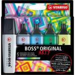 STABILO Комплект текст маркери, Stabilo, Boss Original Arty Cool Colors ST70/5-02-2-20, 5 цвята (ST70/5-02-2-20)