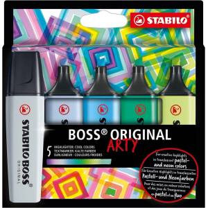 STABILO Комплект текст маркери, Stabilo, Boss Original Arty Cool Colors ST70/5-02-2-20, 5 цвята (ST70/5-02-2-20)