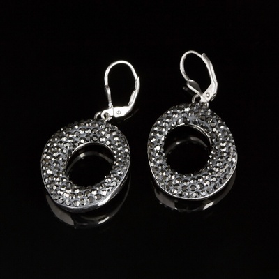 Šperk Holíč strieborné visacie náušnice s kamienkami N138