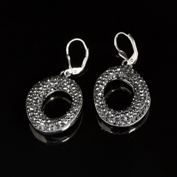 Šperk Holíč strieborné visacie náušnice s kamienkami N138