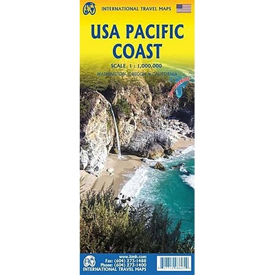 ITMB Publishing mapa USA Pacific Coast 1:1 mil. ITM voděodolná