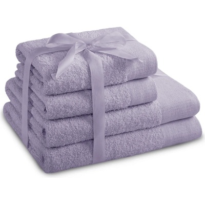 Restilo Памучни хавлии и кърпи за баня в комплект от 4 бр. от тери в цвят лавандула Amari - Restilo (120010879)
