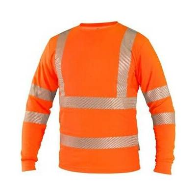 CXS Oldham Pánske výstražné tričko s dlhým rukávom oranžové