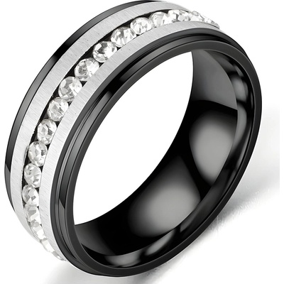 HARAHU Пръстен NO-17160 - Черен / Сребърен / 59mm KP17160 (NO-17160)