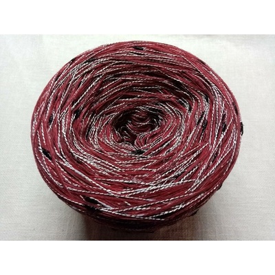 Merino Burgund-red-silber/black 3-nitka 1200m s nopkovou nitkou