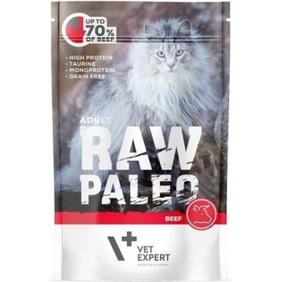VetExpert Raw Paleo Cat Adult Beef - пауч за пораснали котки, без зърно, с говеждо месо, 100 гр, Vet Expert - Полша