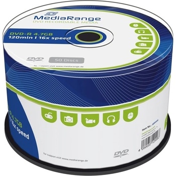 MediaRange Оптичен носител DVD-R, 4.7GB, Media Range, 16 x, 50 бр (MR444)