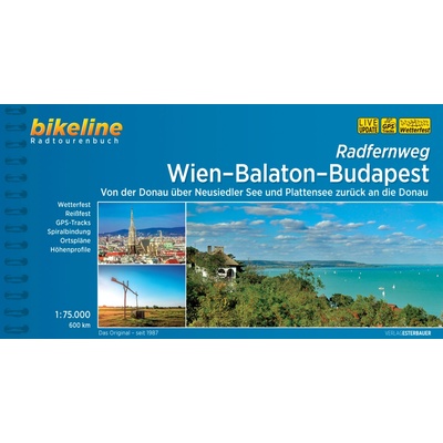 cykloprůvodce Wien-Balaton-Budapest 1:75 t. německy