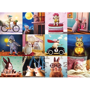 Image 1 of EUROGRAPHICS - Puzzle Funny Bunnies - 1 000 piese