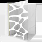 Mexen Kioto L душова стена Walk-in 90 x 200 cm, бяла вълна, златна четкована - 800-090-103-55-97 (800-090-103-55-97)