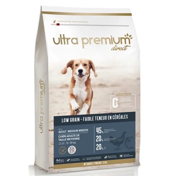 Image 1 of Ultra Premium Direct Adult medium breeds - суха храна за пораснали кучета от средни породи, с ниско съдържание на зърно, 45% месо и месни съставки, пилешко месо, 12 кг, Франция LG1204