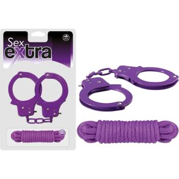 Image 1 of Въже за робство и метални белезници - Metal Cuffs & Love Rope Purple (NMC0002375)