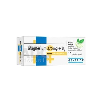 Generica Magnesium 375 mg + B6 Forte s Vitamínom C 10 šumivých tabliet