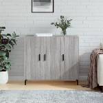 vidaXL Сайдборд, Сив сонома, 90x34x80 см, инженерно дърво (828130)