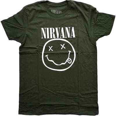Nirvana White Happy Face Dark Green XL Риза (<![CDATA[NIRVTS03MGR04]]>)