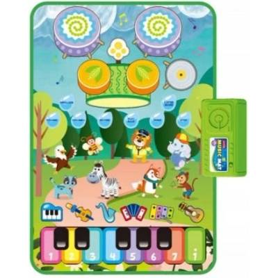 Raya Toys Музикално килимче за игра Raya Toys - Пиано с животни и барабани, 63 x 43 cm (503125002)