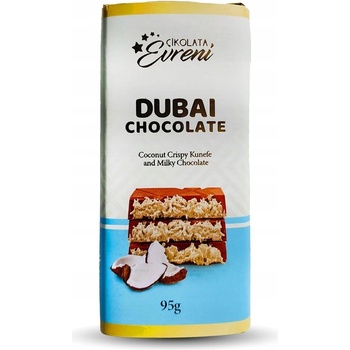 Evreni Dubajská čokoláda s kokosovou náplňou s cestovými rezancami kadayif 95 g