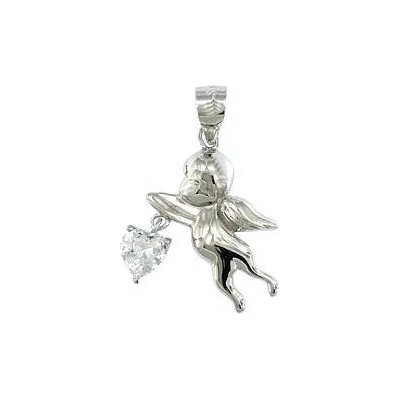 Infinitysilver Stříbrný přívěsek andělíček s bílým zirkonem L446006B