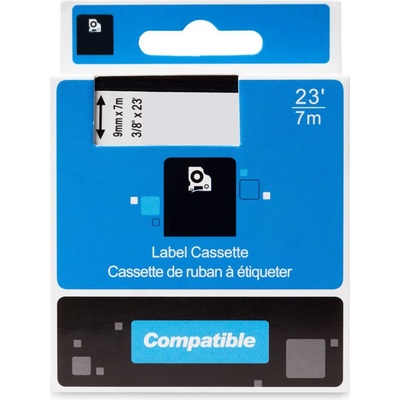 Kompatibilná páska s DYMO, 40913 S0720680, 9mm,7m, černý tisk/bílý podklad, D1 100% novy kompatibil