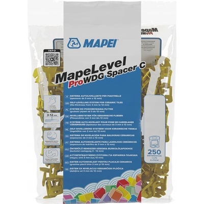 MAPEI Dištančné spony MapeLevel Pro WDG spacer C 1mm 250ks/bal