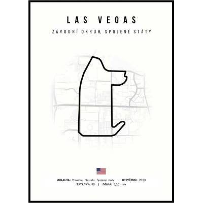 Jen tak z lásky Plakát Závodní okruhy Rozměr plakátu: 30 x 40 cm, Závodní okruh: Las vegas, Barevná varianta: Bílá
