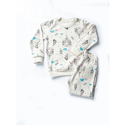 JOYCE Dívčí bavlněné pyžamo CASTLE Bílá