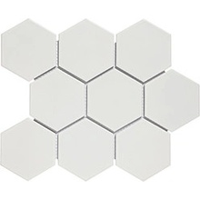 FIN Keramická mozaika bílá HEXAGON 10 9,5x11 (29,5x26) cm 1ks