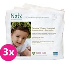 Vlhčené ubrousky Naty Nature Babycare dětské vlhčené ubrousky 3 x 56 ks