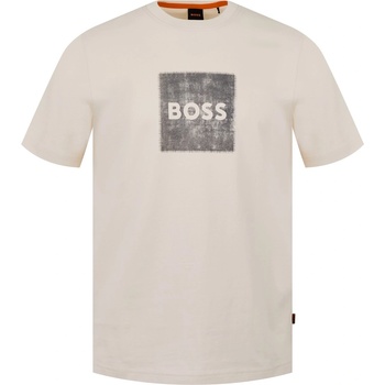 Boss Тениска Boss Mens BOSS ORANGE Short Sleeve T-Shirt with Contemporary Stitched Logo - White 131