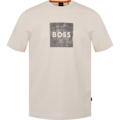 Boss Тениска Boss Mens BOSS ORANGE Short Sleeve T-Shirt with Contemporary Stitched Logo - White 131