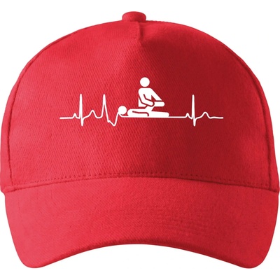 EKG fyzioterapia so zahnutým šiltom a látkovou sponou Červená