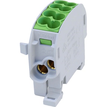 ELMARK КЛЕМЕН БЛОК ЗА din ШИНА 2Х16ММ2/2Х25ММ2, ЗЕЛЕН (81501005)